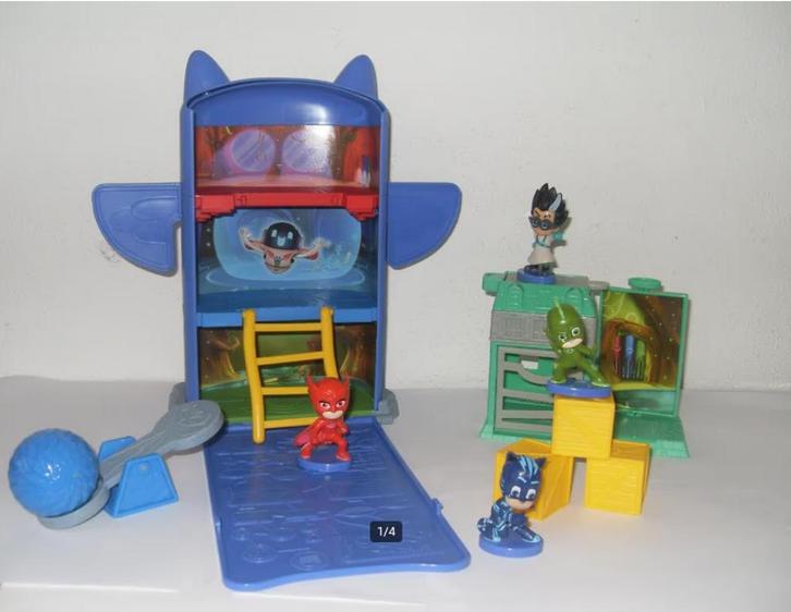 PJ Masks speelset / Pyjamahelden hoofdkwartier / catboy, Kinderen en Baby's, Speelgoed | Actiefiguren, Zo goed als nieuw, Ophalen of Verzenden