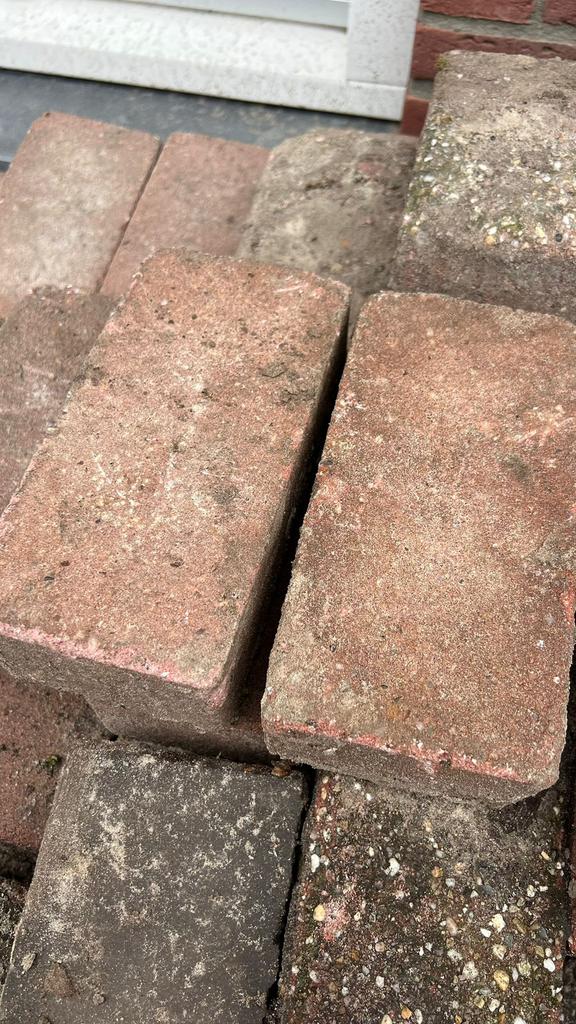 Gratis afhalen +/- 25m2 boerenklinkers, Tuin en Terras, Ophalen, Gebruikt, Beton, Klinkers