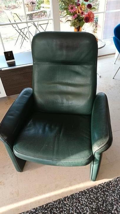 DeSede DS 50 relax fauteuil design racing green verstelbaar, Huis en Inrichting, Fauteuils, Zo goed als nieuw, Leer, Metaal, 50 tot 75 cm