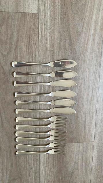 Verzilverd visbestek Gero Hollands glad beschikbaar voor biedingen