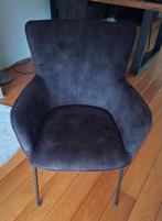 4 Velvet grijze Eetkamerstoelen, Ophalen, Minder dan 75 cm, 50 tot 75 cm