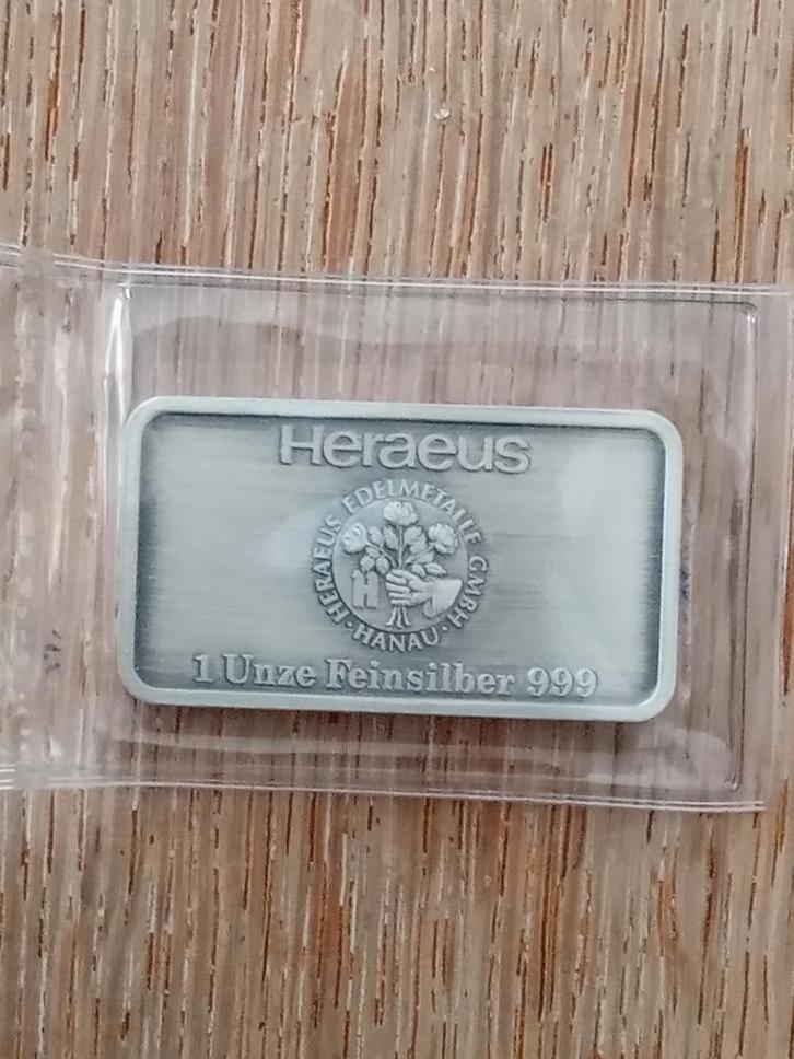 1 Oz 999 zilver Heraeus 'Paderborn' antique finish, Postzegels en Munten, Edelmetalen en Baren, Zilver, Verzenden