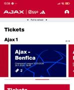 Ajax Benfica 2x zuid h, Tickets en Kaartjes, Sport | Voetbal, Twee personen, November