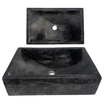 Wasbak | Wastafel | Marmer | 45x30x12 | Natuursteen | Zwart beschikbaar voor biedingen