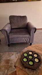 Blauw grijze fauteuil, Ophalen, Zo goed als nieuw, 75 tot 100 cm, 50 tot 75 cm