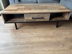 Salontafel zwart/mangohout lookalike, Huis en Inrichting, Tafels | Salontafels, Ophalen, Kunststof, 50 tot 100 cm, 100 tot 150 cm