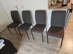 4 JYSK Eetkamerstoelen - Grijs, Huis en Inrichting, Stoelen, Ophalen, Zo goed als nieuw, Metaal, Vier