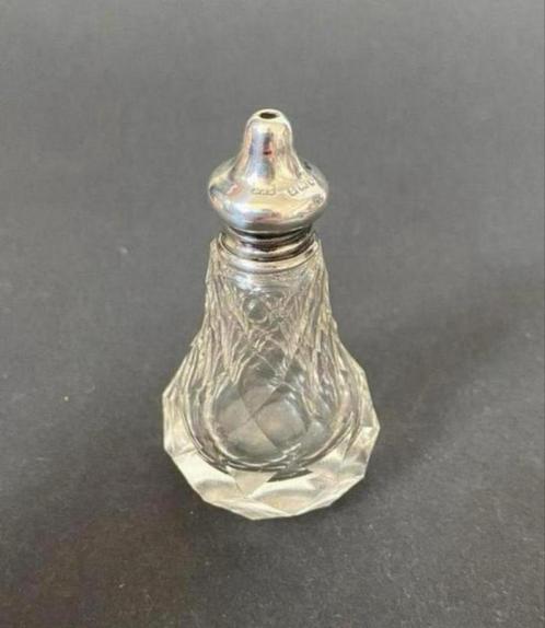 Kristal met Zilver Zoutvaatje, 1909, Antiek en Kunst, Antiek | Goud en Zilver, Zilver, Ophalen of Verzenden
