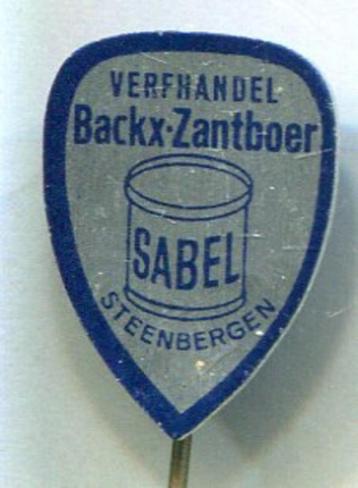 Verfhandel Backx-Zantboer Steenbergen blik speldje( T_048a ) beschikbaar voor biedingen