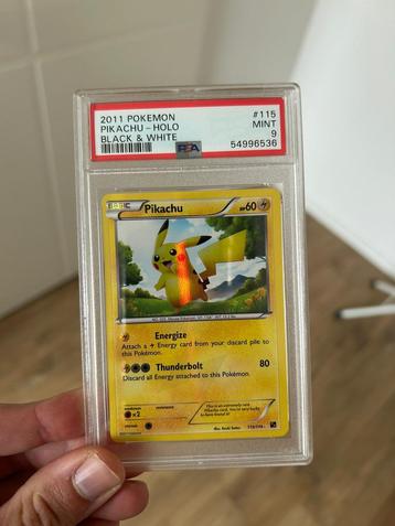 PIKACHU 115/114 PSA 9 - 115 BLACK & WHITE SECRET RARE beschikbaar voor biedingen