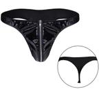 Lack string met rits, maat L, Kleding | Heren, Ondergoed, Ophalen of Verzenden, Zwart, Slip