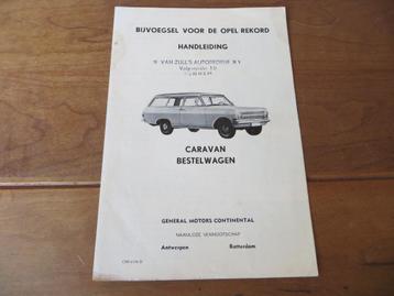 Aanvullend instructieblad Opel Rekord A Caravan 1963 beschikbaar voor biedingen