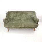 Vintage tweepersoons bankje groene rib | ribstof groen nieuw, Hout, ., 150 tot 200 cm, Tweepersoons