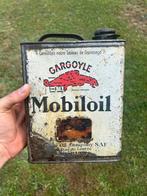 Olieblik olie blik oil can vintage Mobiloil Gargoyle mancave, Verzamelen, Ophalen of Verzenden, Gebruikt, Overige, Overige merken