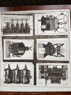6 afbeeldingen van stoommachines (Duits), Ophalen of Verzenden