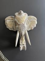Decoratie - houten olifantenkop Bali, Ophalen, Minder dan 50 cm, Overige typen, Zo goed als nieuw