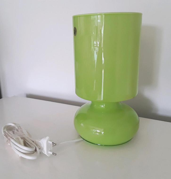 Ikea glazen tafellampje Lykta, appeltjes groen, Huis en Inrichting, Lampen | Tafellampen, Zo goed als nieuw, Minder dan 50 cm