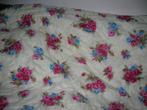 vintage sprei gewatteerd zachtgeel rozen 200x150 cm + volant, Ophalen of Verzenden
