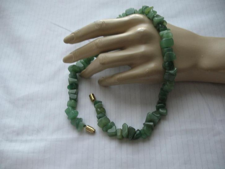 Ketting ✨ Nefriet Jade ✨Grote ✨ Kleine Stenen✨ Nr 2 ✨Vintage, Sieraden, Tassen en Uiterlijk, Antieke sieraden, Ketting, Overige materialen