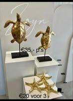 Decoratieve Gouden Beelden - Schildpad & Zeester, Ophalen, Zo goed als nieuw