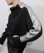PINKO zwarte sweater met metallic detail maat M ZGAN, Zwart, Ophalen of Verzenden, Zo goed als nieuw, Maat 38/40 (M)