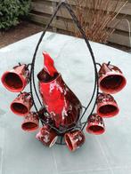 Vintage 1970's VALLAURIS keramiek likeurset in een vis vorm, Ophalen of Verzenden