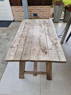 Oud massief houten tafeltje - 100x60x60cm, Huis en Inrichting, Tafels | Bijzettafels, Ophalen of Verzenden