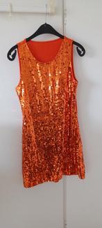 Oranje glitter jurk, Kleding | Dames, Maat 38/40 (M), Oranje, Ophalen of Verzenden, Zo goed als nieuw