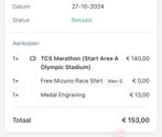 TCS Amsterdam Marathon 2025 (Area A) incl medal engraving, Tickets en Kaartjes, Eén persoon, Oktober