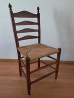4 houten eettafelstoelen met rieten zitting., Huis en Inrichting, Stoelen, Ophalen, Gebruikt, Bruin, Vier