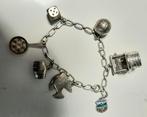 oud hollands bedelarmband zilver - 16 gr - 7 bedels - 925, Gebruikt, Ophalen of Verzenden, Met bedels of kralen, Zilver