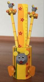 Leuke houten potloodhouder voor op het bureau/kinderkamer., Ophalen of Verzenden, Zo goed als nieuw