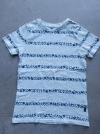 Hema T-shirt Wit met Blauwe Bladeren Maat 134/140, Kinderen en Baby's, Kinderkleding | Maat 134, Ophalen of Verzenden, Zo goed als nieuw