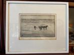 Ets Kokkelvisser Strand Zee Scheveningen Katwijk, Antiek en Kunst, Kunst | Etsen en Gravures, Ophalen