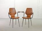 SALE! Vintage Design Italiaanse Set Carlo Ratti Stoelen, 50s, Ophalen, Gebruikt, Twee, Bruin