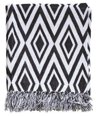 BLOSSOM Home Fashion plaid zwart wit grafisch ruit - nieuw -, Huis en Inrichting, Woonaccessoires | Plaids en Woondekens, Nieuw