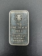 Zilverbaar 20 gram Drijfhout met tekst op de achterzijde., Ophalen of Verzenden, Zilver