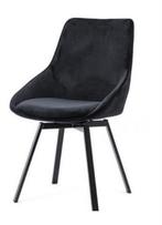 4 Zwarte Velvet Eetkamerstoelen By Boo, Huis en Inrichting, Stoelen, Ophalen, Gebruikt, Zwart, Vier