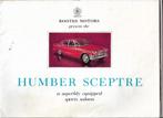Brochure HUMBER Sceptre, ca 1965 (GB)., Rootes Motors, Ophalen of Verzenden, Zo goed als nieuw, Overige merken