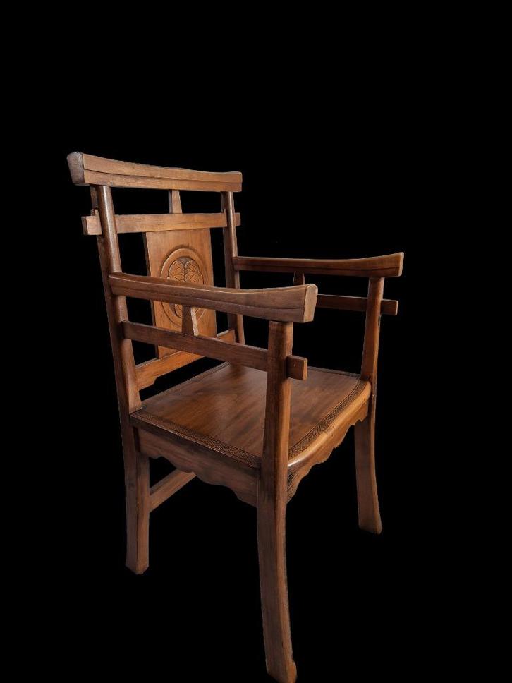 Bijzondere japanse vintage japandi wabi sabi design stoelen, Huis en Inrichting, Stoelen, Gebruikt, Eén, Hout, Overige kleuren