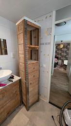 Steigerhouten Kast met Laden & Open Vakken, Ophalen, (Half)hoge kast, Minder dan 50 cm, Gebruikt