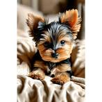 Diamond Painting Yorkshire Terriër Puppy 30x20cm, Ophalen of Verzenden, Nieuw, Knutselwerk
