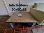 Tafel van leisteen, Huis en Inrichting, Tafels | Salontafels, Ophalen, Gebruikt, 50 tot 100 cm, Vierkant