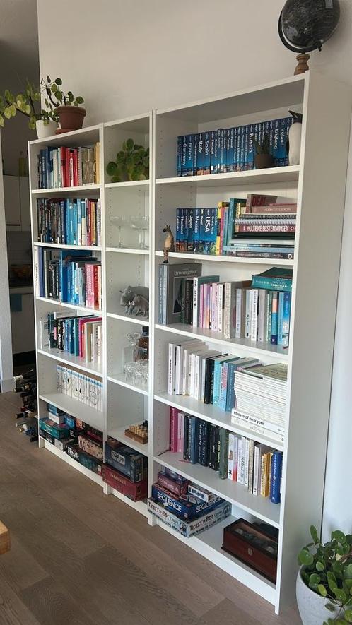 Billy kasten 3 stuks wit, Huis en Inrichting, Kasten | Boekenkasten, Gebruikt, 50 tot 100 cm, 200 cm of meer, 25 tot 50 cm, Met plank(en)