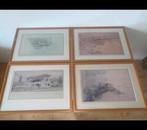 4 Zeldzame Frank Lloyd Wright Lithografieën., Antiek en Kunst, Ophalen of Verzenden