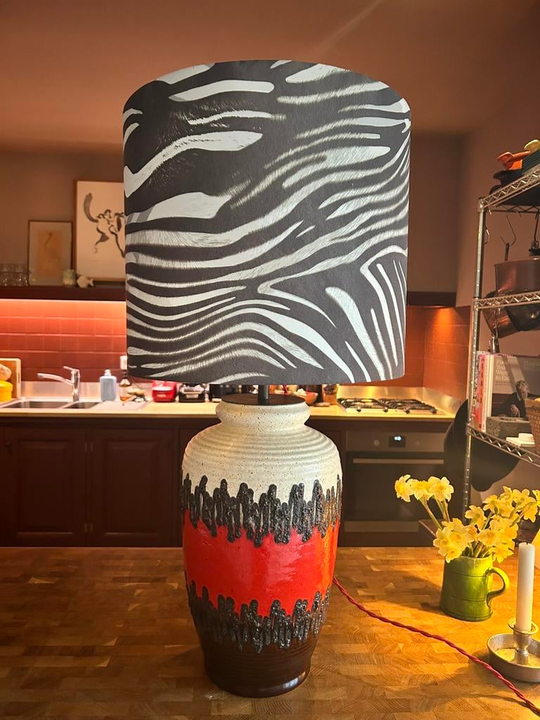 Tafellamp met kap– vaaslamp Bay Keramik 630-41, Ophalen, Zo goed als nieuw, 75 cm of meer