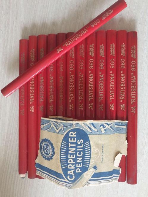 15 stuk Ratisbona 960 schrijnwerkerspotloden jaren 50 17,5cm, Doe-het-zelf en Verbouw, Gereedschap | Handgereedschap, Nieuw, Ophalen of Verzenden