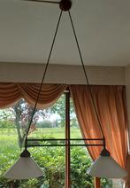 Antiek vintage eettafel lamp glas en koper, Antiek en Kunst, Antiek | Lampen, Ophalen
