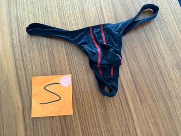 zwarte string, nylon, lycra, maat S, doorschijnend beschikbaar voor biedingen