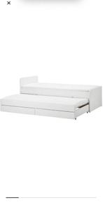 Släkt ikea bed met shuifbaar onderbed, Ophalen, Eenpersoons, Wit, Zo goed als nieuw